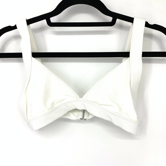 Frankie's Bikinis Other - FRANKIES Bikinis Women's Size M Ribbed Bikini Top Wide Straps White *READ